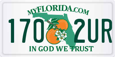 FL license plate 1702UR