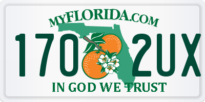 FL license plate 1702UX