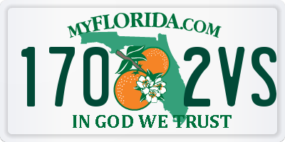 FL license plate 1702VS