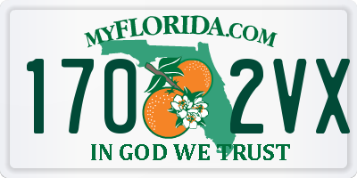 FL license plate 1702VX