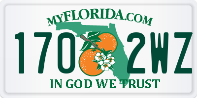 FL license plate 1702WZ