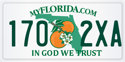 FL license plate 1702XA