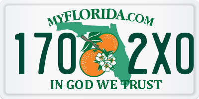 FL license plate 1702XO