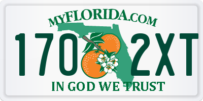FL license plate 1702XT