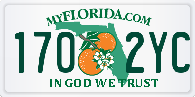 FL license plate 1702YC