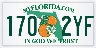 FL license plate 1702YF