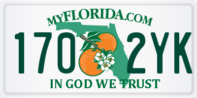 FL license plate 1702YK