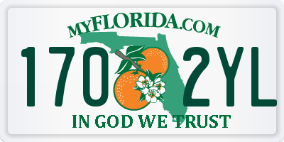 FL license plate 1702YL