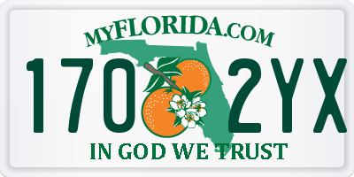 FL license plate 1702YX