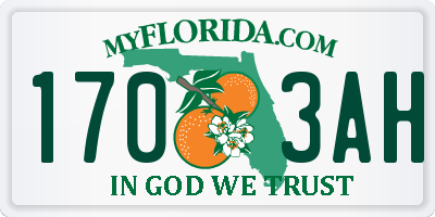 FL license plate 1703AH