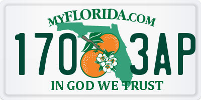 FL license plate 1703AP