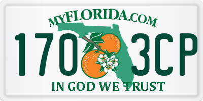 FL license plate 1703CP