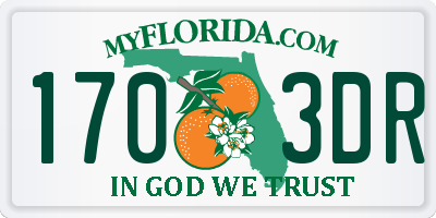 FL license plate 1703DR