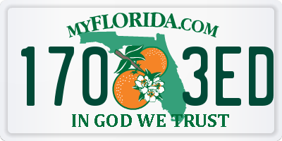 FL license plate 1703ED
