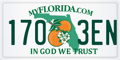 FL license plate 1703EN
