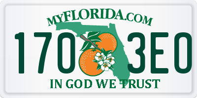 FL license plate 1703EO