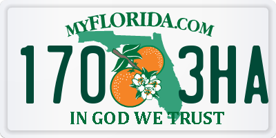 FL license plate 1703HA