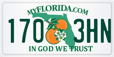 FL license plate 1703HN