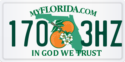 FL license plate 1703HZ
