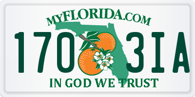 FL license plate 1703IA