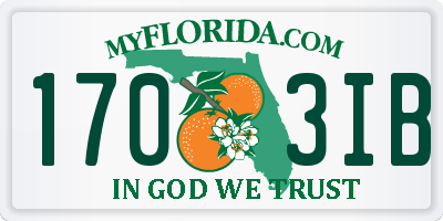FL license plate 1703IB