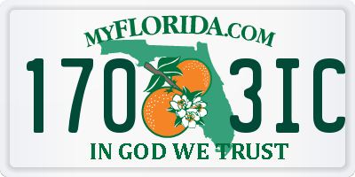 FL license plate 1703IC
