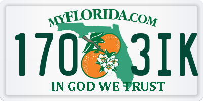 FL license plate 1703IK
