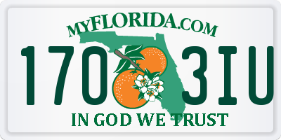 FL license plate 1703IU