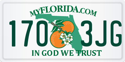 FL license plate 1703JG
