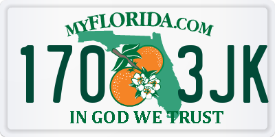 FL license plate 1703JK