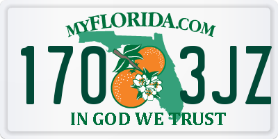 FL license plate 1703JZ