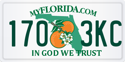 FL license plate 1703KC