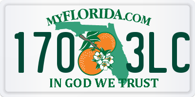 FL license plate 1703LC