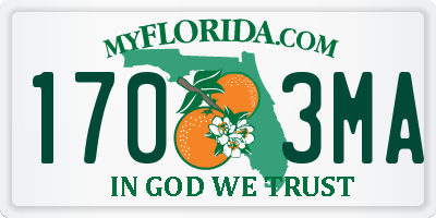 FL license plate 1703MA