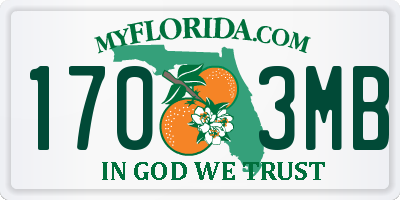 FL license plate 1703MB