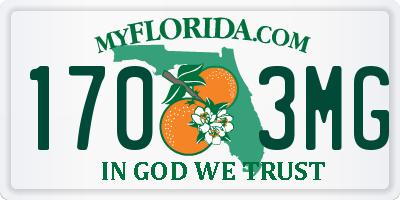 FL license plate 1703MG