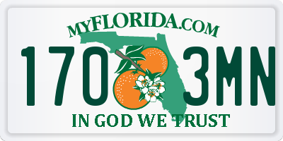 FL license plate 1703MN