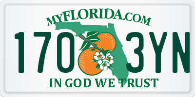 FL license plate 1703YN