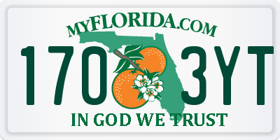 FL license plate 1703YT
