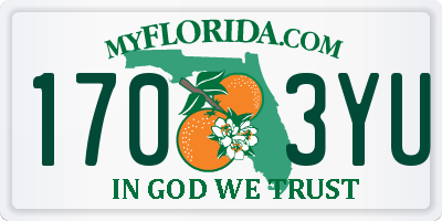 FL license plate 1703YU