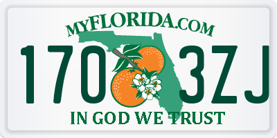 FL license plate 1703ZJ