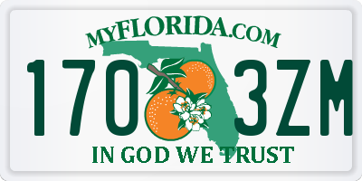 FL license plate 1703ZM