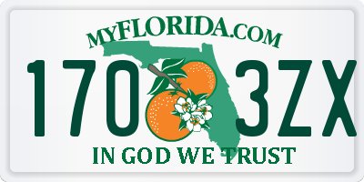 FL license plate 1703ZX
