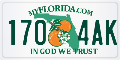 FL license plate 1704AK