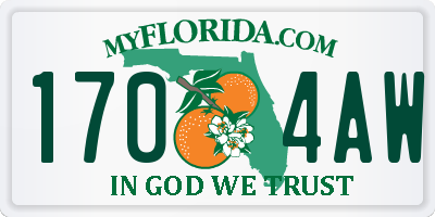FL license plate 1704AW