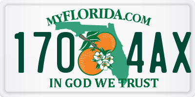 FL license plate 1704AX