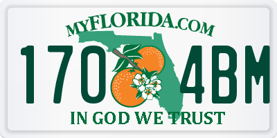 FL license plate 1704BM