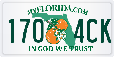 FL license plate 1704CK