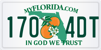 FL license plate 1704DT