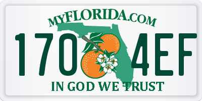FL license plate 1704EF